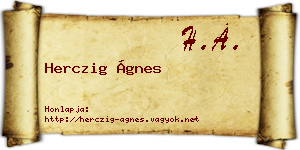 Herczig Ágnes névjegykártya